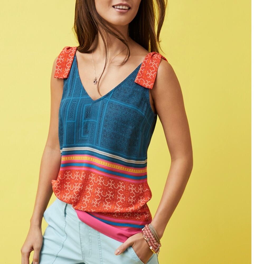 Cabi Blouse #5787 Shoulder Tie Top Medium